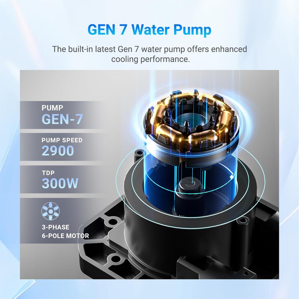 FX240 INF White 240mm Liquid CPU AIO Cooler ARGB Infinity Mirror 2x120mm Daisy Chain Low Noise Operation Up To Compatible with Intel Compatible with