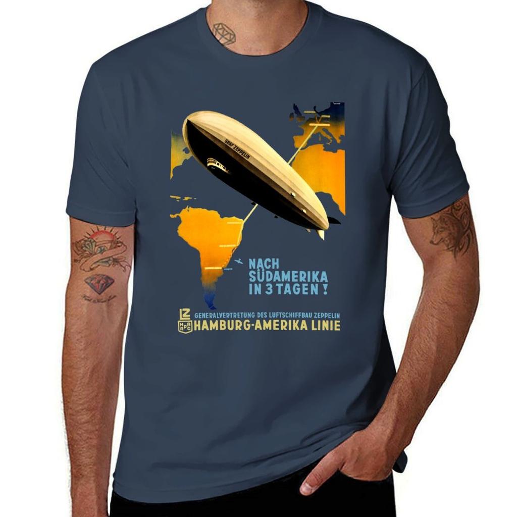 Fly Zeppelin Berlin To Buenos Aires Advert Tshirt Ultra Soft Breathable Tee Top