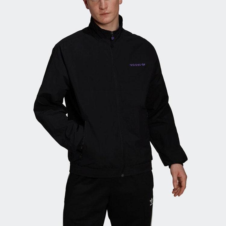 Adidas Оригинальная куртка с длинным рукавом и принтом трилистника, мужская верхняя одежда, черный HN0397