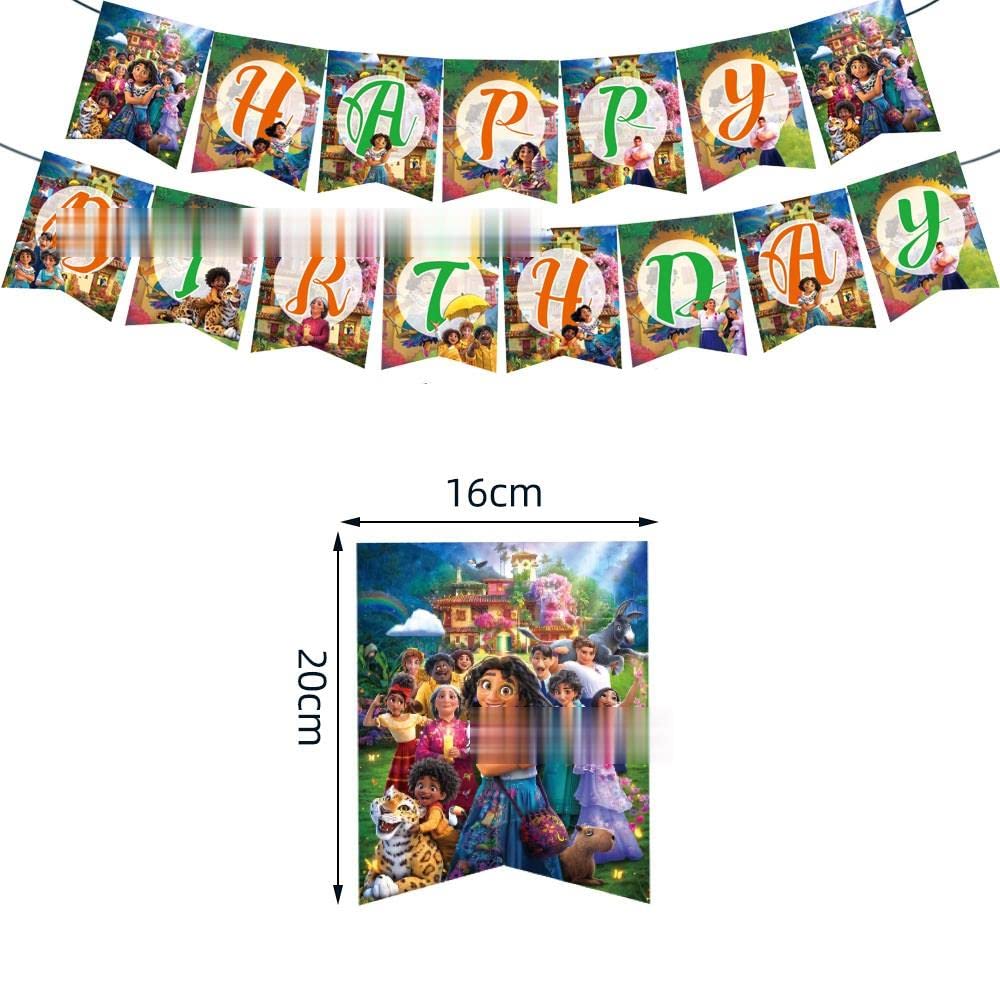 Mirabell and the House Full of Magic Birthday Decoration Party Set Encanto Disney Movie Anime 2 Characters Cute Funny Children Boys Girls Orange Green