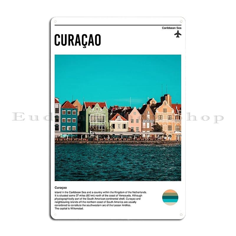 Willemstad Vibes Colorful harbor flair from Curaao island Metal Funny Kitchen Decoration Create Cinema Tin Sign Poster