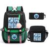 Anime Cartoon Peripheral Printing Children'S Backpack Student Schoolbag Three-Piece Set Shoulder Bag Pencil Case