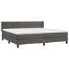 3130980 vidaXL Lit à sommier tapissier et matelas Gris foncé 200x200cm Velours