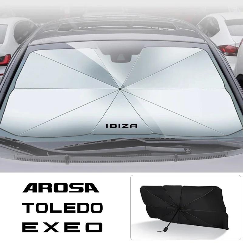 kncr9 Car Windshield Sunshade Umbrella Car Front Shading For SEAT Ibiza Leon Arona Ateca Altea Arosa Exeo Tarraco Car Accessories