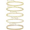 Bracelets for Women, Jewelry Sets for Women Cute Tennis Beaded Bracelets for Women Cuban Link Paperclip Chain Dainty Bracelet Pack Gifts for Women