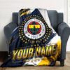 1pc Fenerbahçe Spor Kulübü Blanket with Custom Name, Gift, for Men and Women, Soft Blanket, Good for Sofa Bed Couch Travel, Lightweight Flannel Blanke