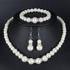4Pcs/Set Fashion Women's Pearl Jewelry Set Simulated Pearls Earrings Necklaces Bracelets Luxury Jewelry Set Best Sellers Gift