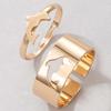 2Pcs/Set Adjustable Couple Rings Heart/Moon/Star/Dolphin Shape Jewelry Creative Exquisite Open Rings for Gifts