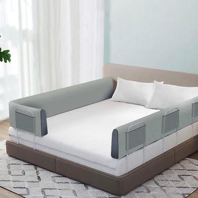 Подушка-бампер для детской кроватки Высокий бортик Предотвращает выпадение младенцев Съемная Стирающаяся x enne. Ограда, Забор, Гибкий, Тип, Падающий, Покрытие, (100см 30см, Серый)