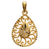 [J0061] - Gold Plated 'Choreography' Pendant - 28x16 Mm