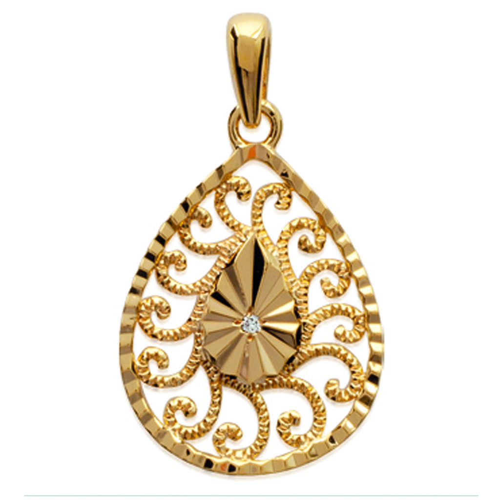 Les Trésors De Lily [J0061] - Gold Plated 'Choreography' Pendant - 28x16 Mm