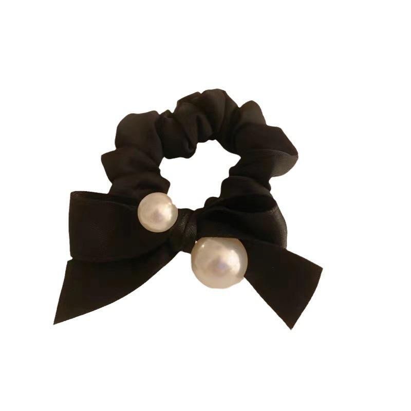 Temperament Bow, Pearl Headband, New Style, Korean High-end Feel, Headband, Rubber Band, Women's, Headwear