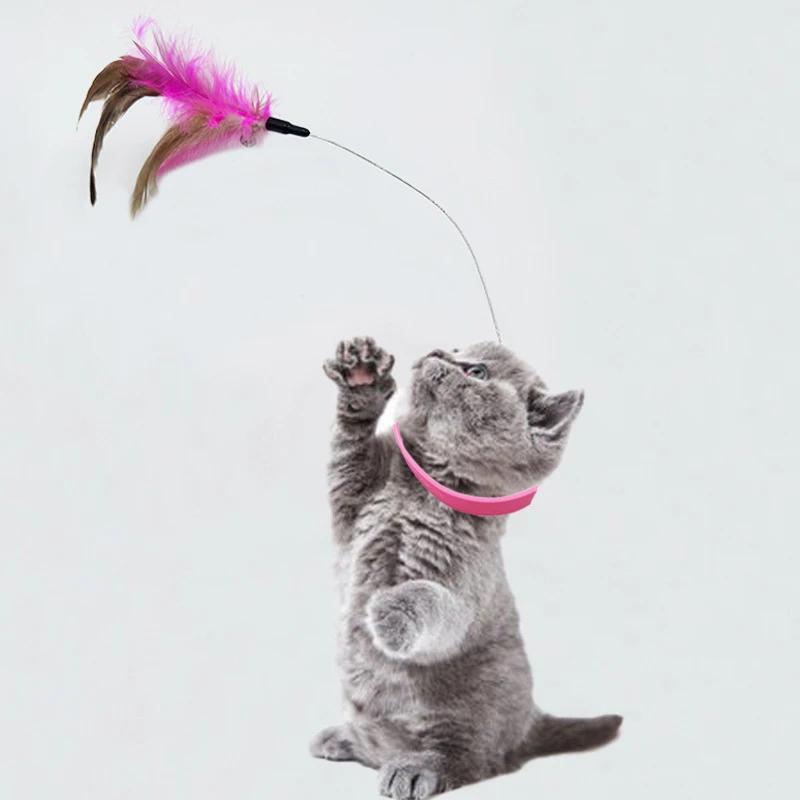New Hot Product Collar For Cat Teaser Self-Entertainment Cat Toy Neck Collar Feather Bell Cat Toy Pet Supplies