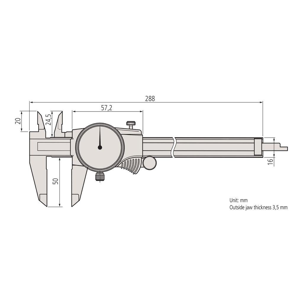 Mitutoyo Dial Caliper D20TX 505-731