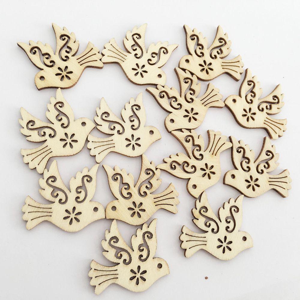 Arts Card Making Bird Decorative Peace Pigeon Wooden Natural Wood Embellishment Scrapbooking
