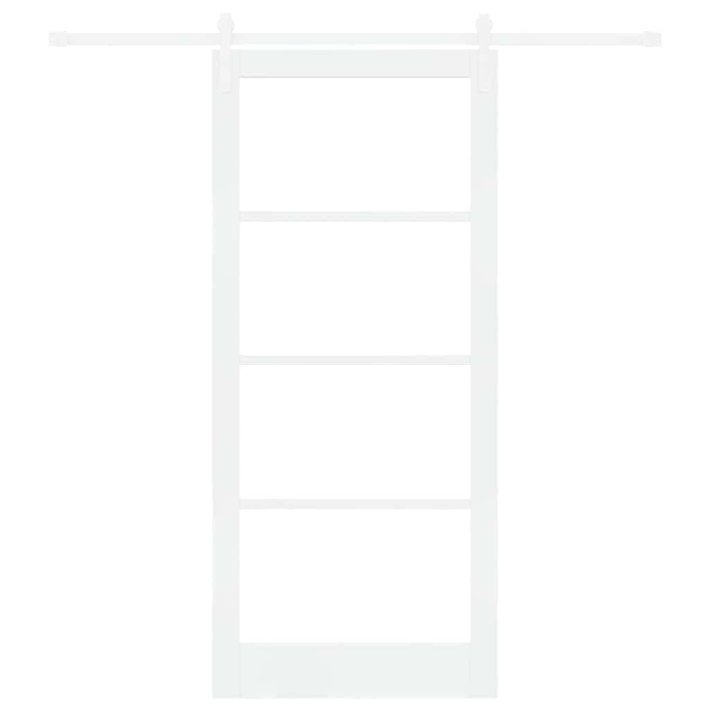 ORKDAL Sliding Door White 93 x 211 cm Solid Pine Wood and Glass