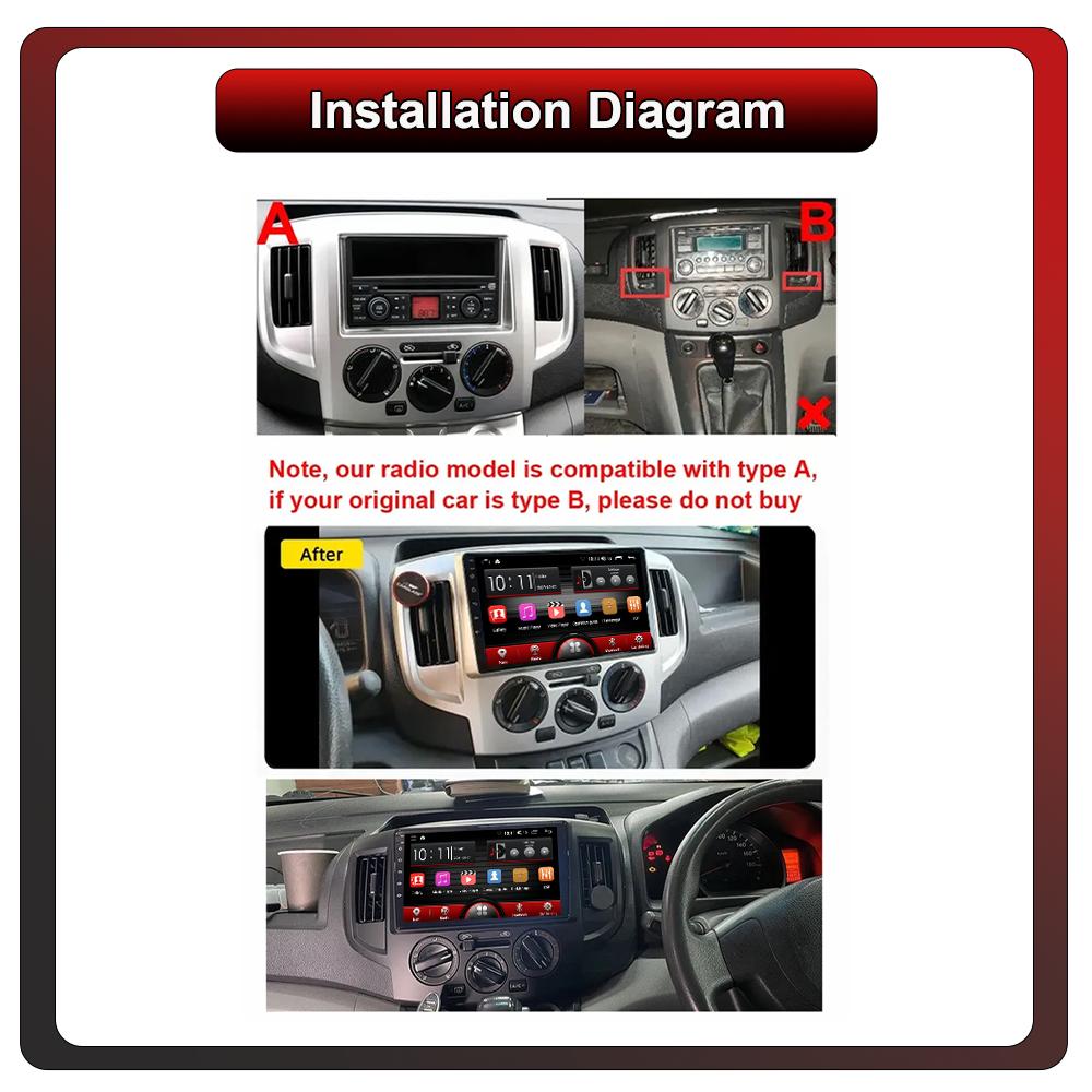 2Din Android Car-Play Car Radio,NISSAN NV200 2011-2018,Multimedia Player Head Unit Stereo GPS Navigation BT WIFI,1+16GB