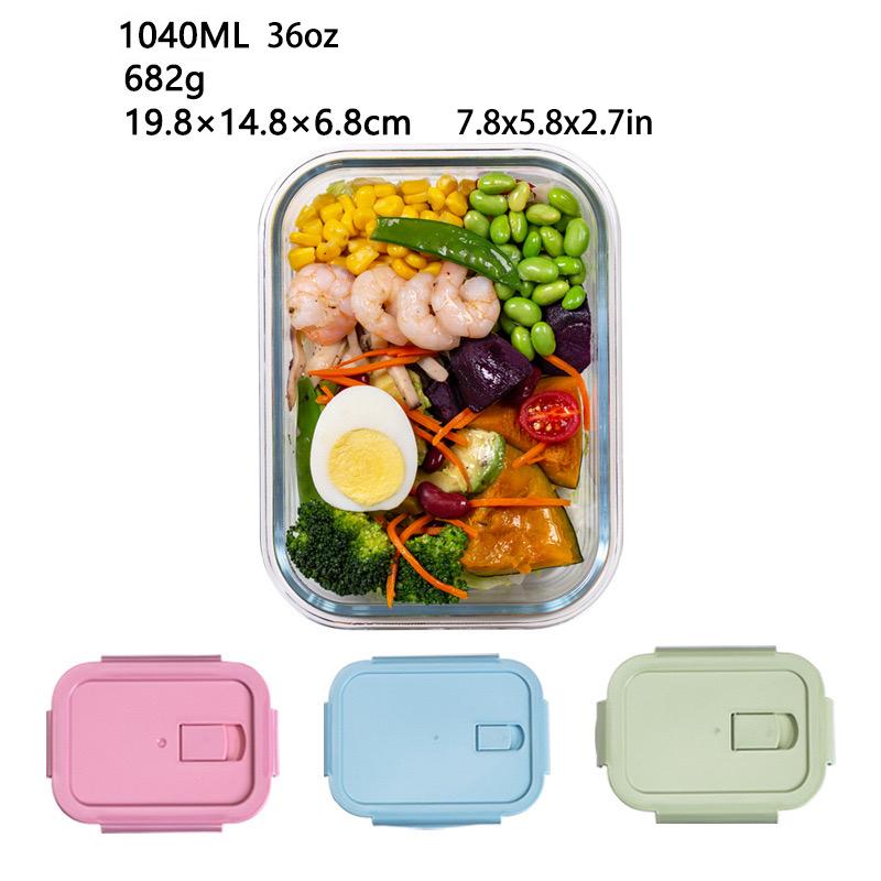 Набор стеклянных ланч-боксов, контейнеры для хранения продуктов с герметичной крышкой, стеклянный ланч-бокс для обеда дома, кухни, офиса