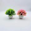 Plastic Artificial Potted Flowers Pink Fake Flower Bonsai Artificial Faux Plants  Indoor Decoration