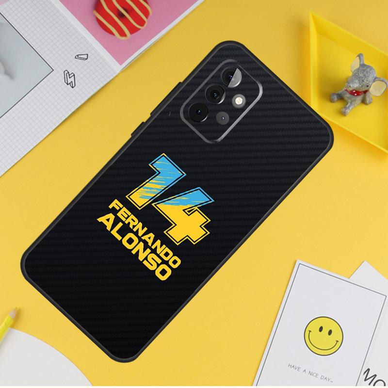 F1 Racing Fernando Alonso 14 Cover For Samsung Galaxy A34 A35 A14 A15 A25 A53 A33 A13 A52 A32 A12 A51 A71 A54 A55 Case