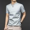 Summer New Men's Quick-drying Thin Half-zipper Mesh Short-sleeved T-shirt Men's Refreshing and Versatile Luxury Jacket