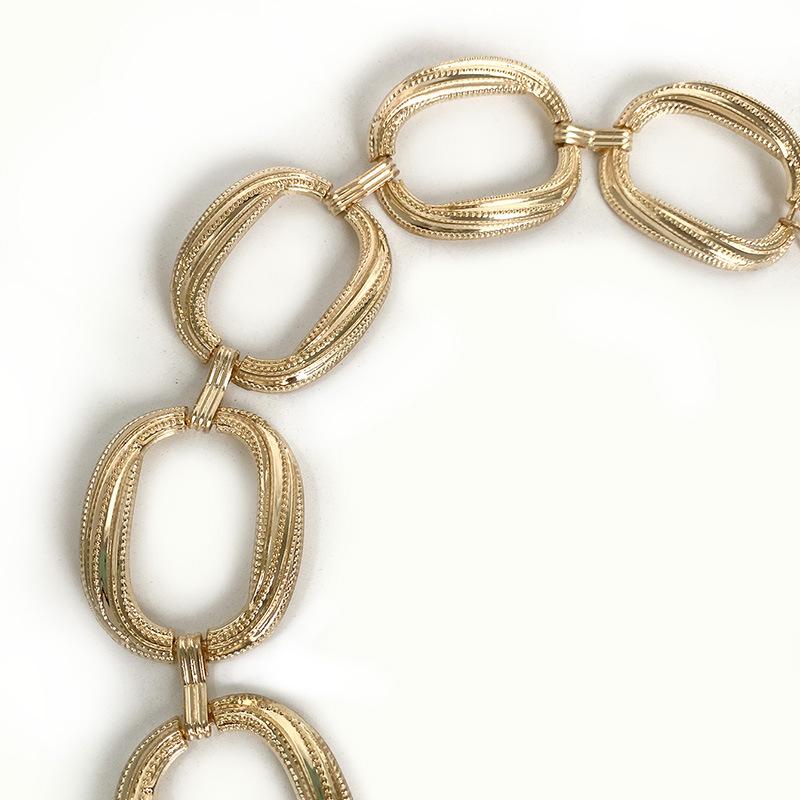 Надписываемый для женской модной нерегулярной формы, геометрические поясные цепочки, атмосферный и универсальный классический пояс