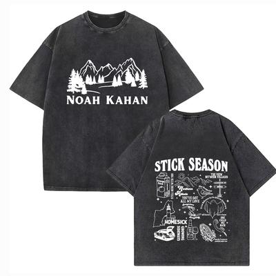 Ноа Кахан Stick Season Футболки Винтажный Харадзюку Летний Унисекс Круглый вырез Короткий Обычный Рукав Хлопковые Футболки с Принтом