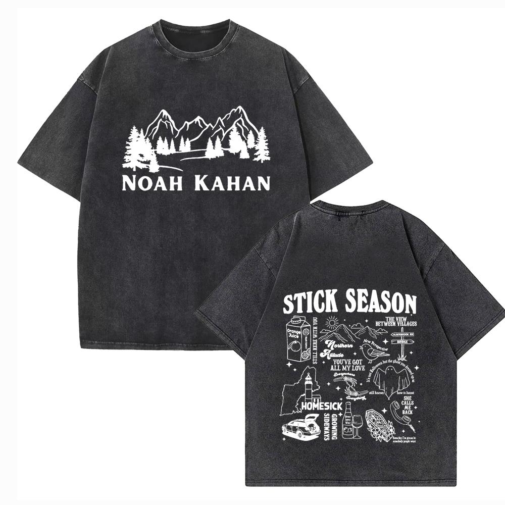 Ноа Кахан Stick Season Футболки Винтажный Харадзюку Летний Унисекс Круглый вырез Короткий Обычный Рукав Хлопковые Футболки с Принтом