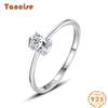 Tancise Classic 925 Sterling Silver  Zircon Ring Ladies Jewelry Wedding Promise Party Gift