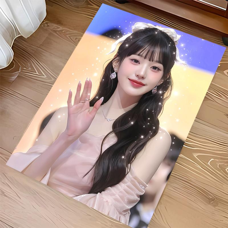 1 шт. Ковер с принтом Wonyoung - Мягкий, Моющийся, Нескользящий Коврик для Помещений для Офисных Стульев, Гостиной, Домашнего Офиса, Декоративный Ковер