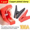 2Pcs 100A Heavy Duty Copper Alligator Clips Terminal Electrical Battery Crocodile Clamp Test Connector for Jumper Cables