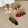Fashion IPPEUM  Mary Jane Shoes Women Flat Shoes Red PU Leather Round Toe 2025 New Black Ballet Flats
