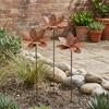 Cast Iron Flower Garden Stake Vintage Flower Yard Art Decor Landscaping Rustic Plant Stakes  Lawn
