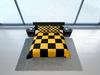 Bold Checkered Duvet Cover Set, Elegant Bedspread, Yellow and Black Bedding Set, Geometric Quilt Cover, Modern Bedroom Set, Dona Cover