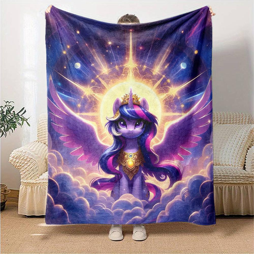 1pc My Little Pony5 Blanket, Gift, for Men and Women, Soft Blanket, Good for Sofa Bed Couch Travel, Lightweight Flannel Blanket