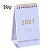 Simple Table Calendar 2027 Desk Calendar, Standing Flip Desktop Minimalist Gold Foil Cover Academic Year Monthly Planner, Thick Paper for Note Taking,