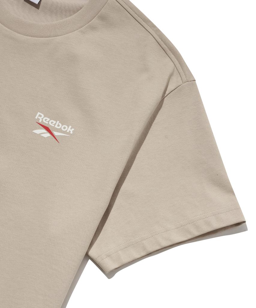 REEBOK Big Vector Slogan T-Shirt - Beige