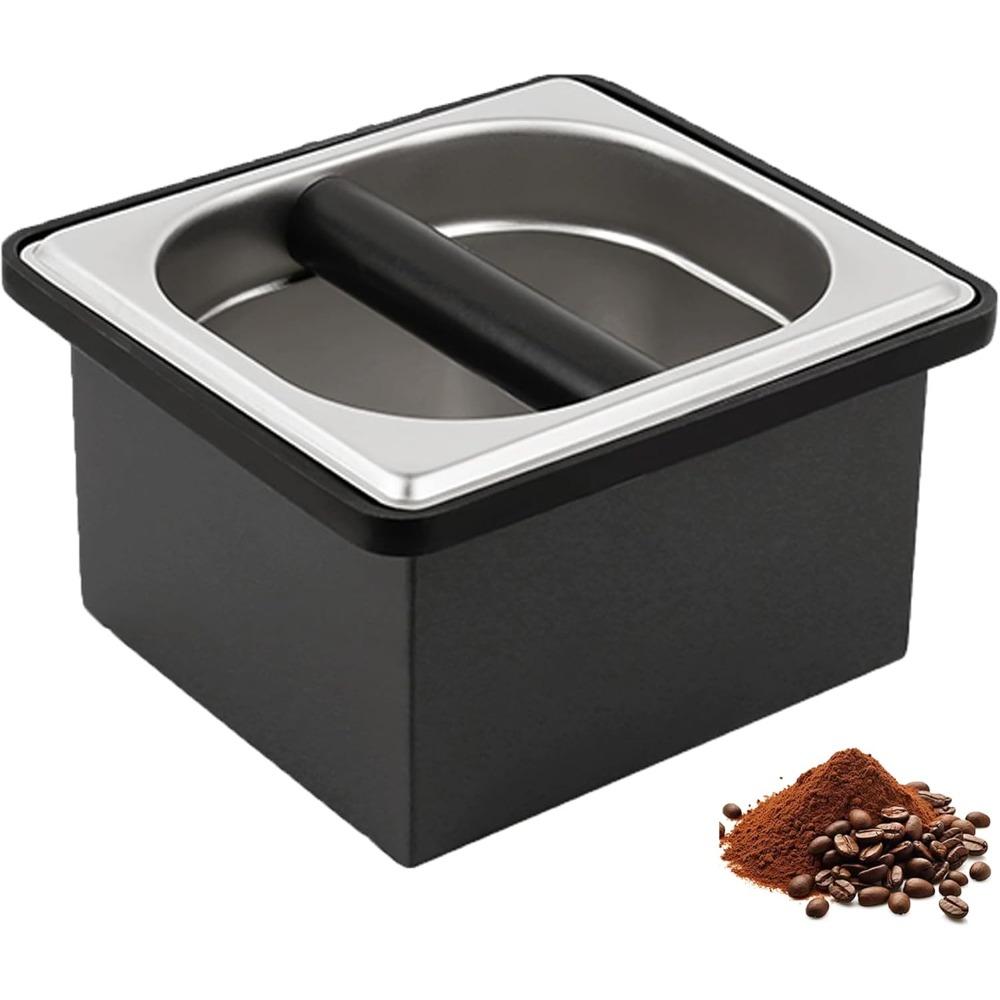 Espresso Knock Box Coffee Knock Box for Espresso Grounds Disposal Large Capacity Equipped with Noise Reduction Rubber Ring