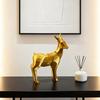 Christmas Reindeer Figurine 3D Printed Standing Deer Statues Small White/Gold Elk Sculpture for Fireplace Entryway Shelves Tabletop Home Office Decor