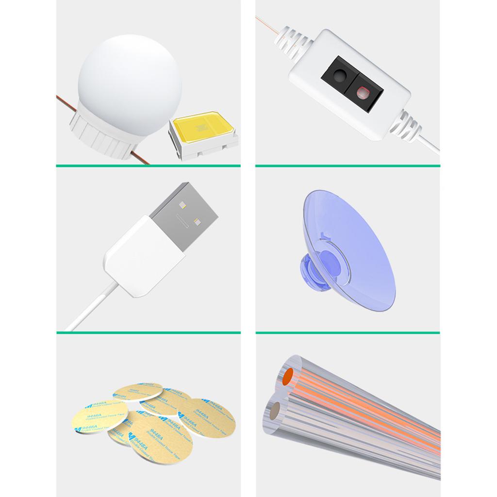 Светодиодное зеркало для макияжа, умное сенсорное управление, освещение для косметического зеркала, освещение для зеркала в ванной комнате