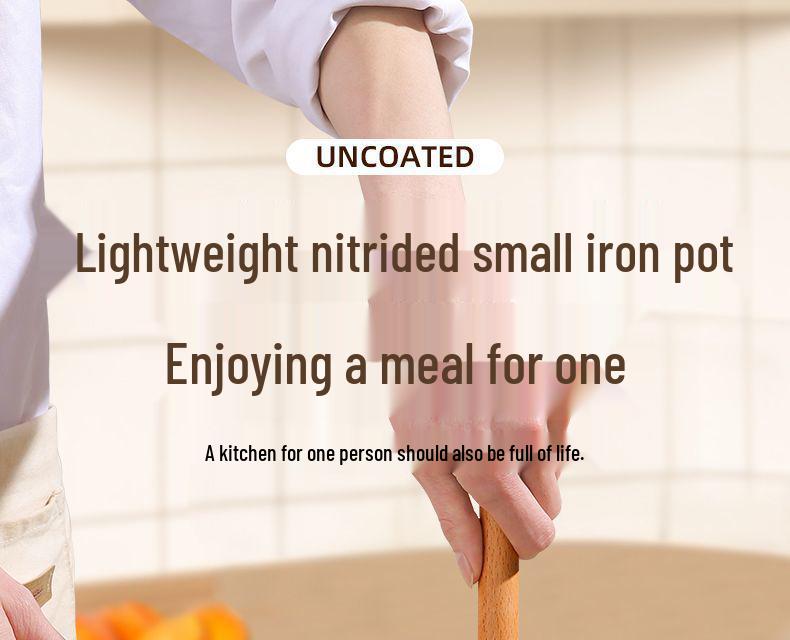 Multi-Use Mini Iron Wok: Non-Stick, Induction & Gas Compatible Flat Bottom Pan for Home & Outdoor Cooking