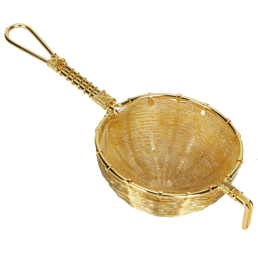 Фильтр для заваривания чая ручной работы из меди, многоразовый фильтр для чайника с длинной ручкой для заваривания чая