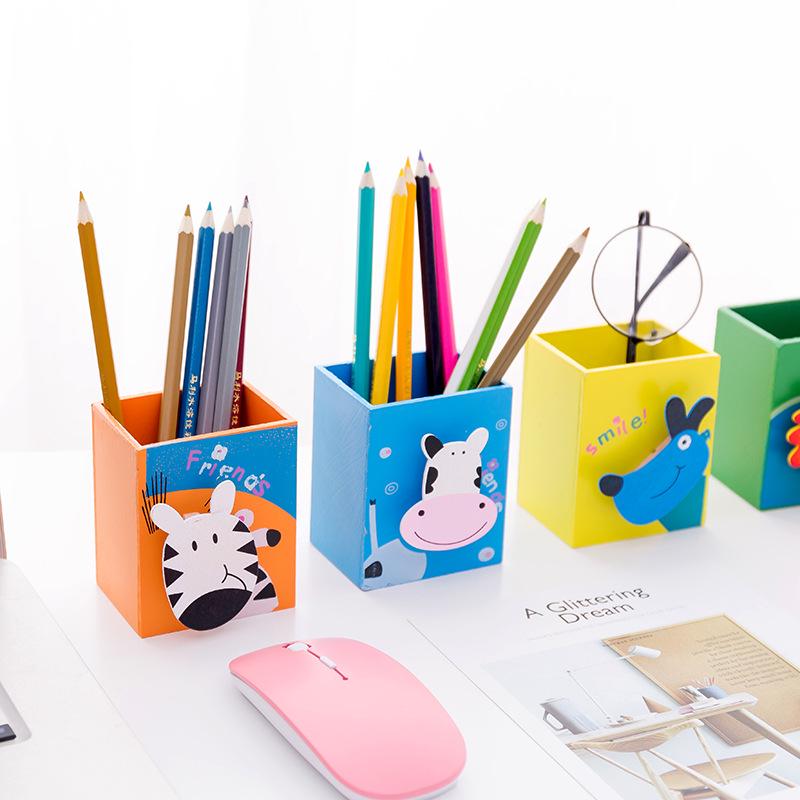 Adorable Wooden Animal Pen Holder - Perfect Study Stationery and Holiday Gift