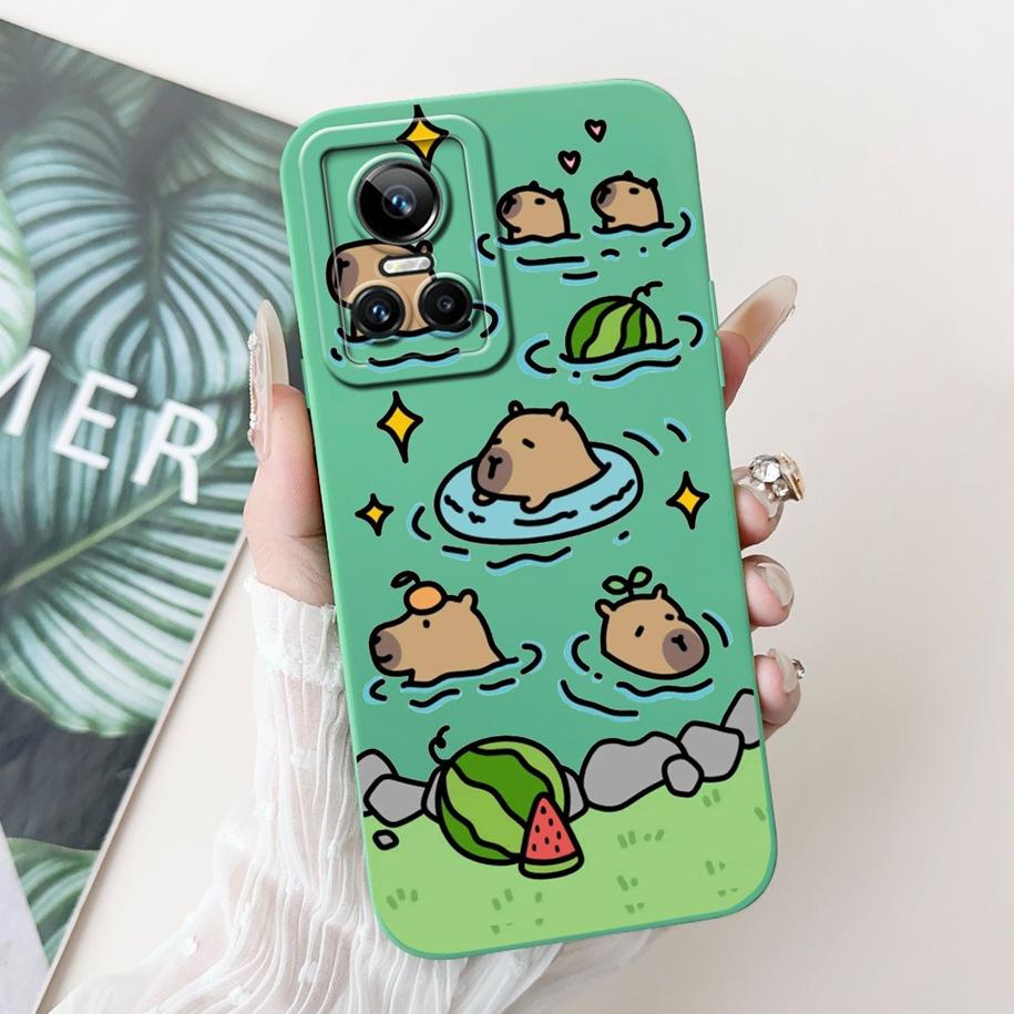 For Realme GT Neo 3 Case Lovely Panda Rabbit Dog Duck Soft Liquid Silicone Shockproof Bumper For Realme GT Neo3 150W Phone Cases
