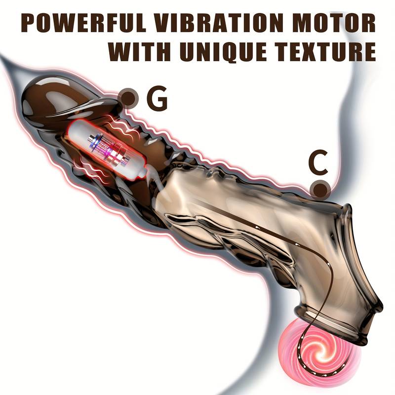 Vibrating Penis Sleeve Cock Ring G-Spot Stimulator Prostate Vibrator Adult Sex Toys for Men