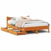 VidaXL Bed Frame with Drawers Wax Brown 160x200cm Solid Pine Wood, Slatted Base, Double Bed Frame, Wooden Bed Frame 3301901