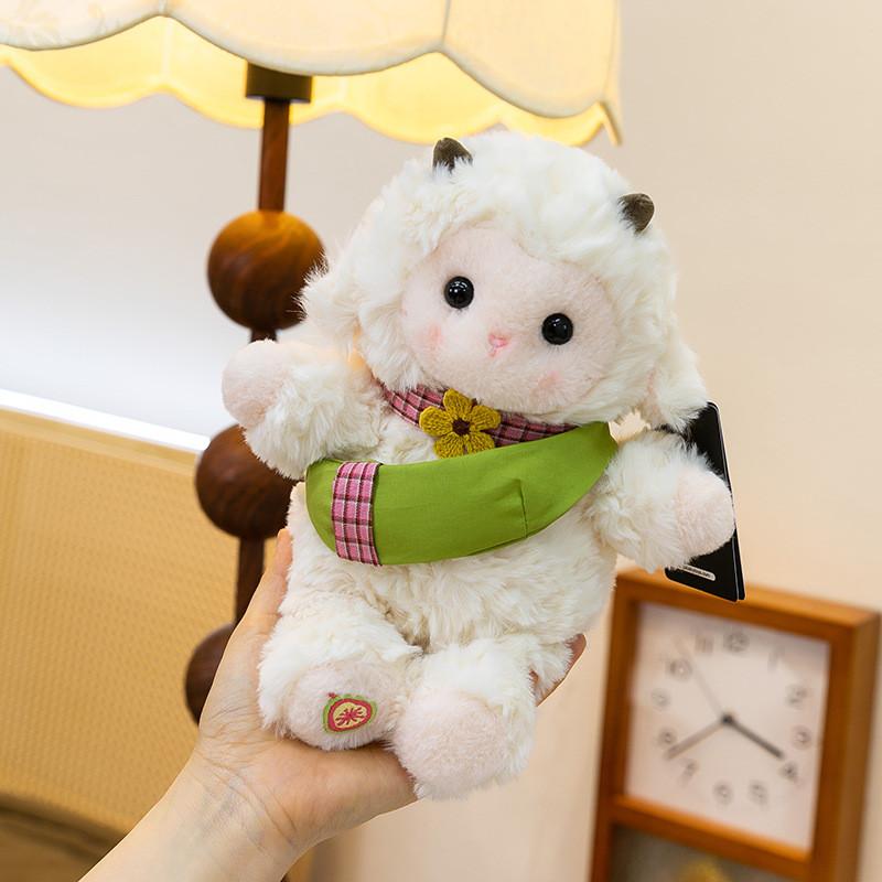 Cute Lamb Plush Doll With Polyester Fiber For Childrens Room Decor
