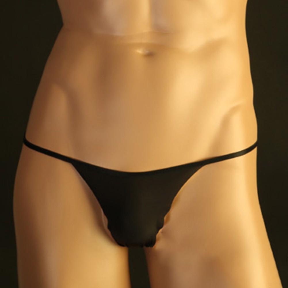 Мужское сексуальное нижнее белье из ледяного шелка, трусы-стринги с низкой посадкой, нижнее белье-стринги