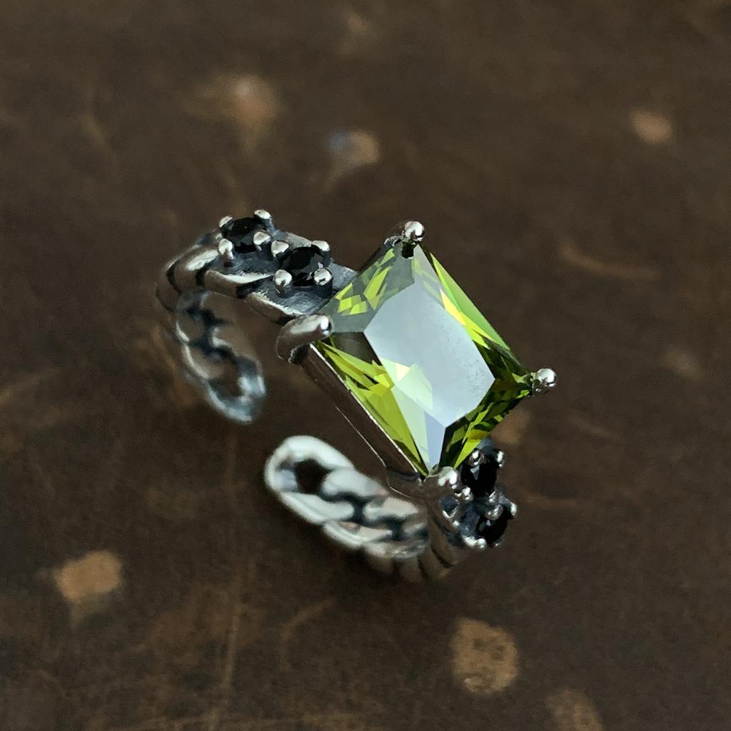 Винтажные изумрудные разноцветные квадратные кольца с цирконием для женщин, регулируемое кольцо с геометрическим рисунком, модные украшения для вечеринок