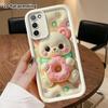 Phone Case: 2D Flat Design Suitable for Samsung Galaxy A34 A35 M05 M06 S20 S22 S21 FE Plus 5G Protective Case, Featuring a Cute Bear Hugging a Donut,